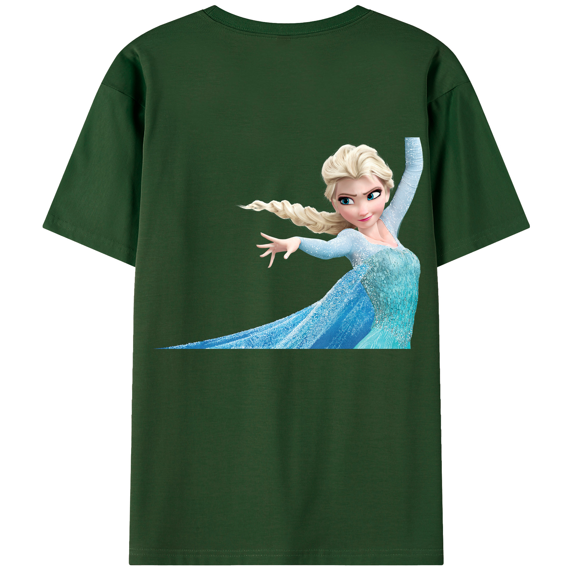 （画像用） アナと雪の女王 アンナ エルサ Frozen Anna Elsa 綿100％半袖Tシャツ（背面プリント）